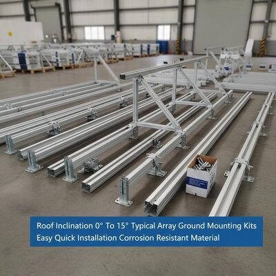 Хорошая цена. Наклон крыши от 0° до 15° Типичный солнечный массив Наземные монтажные комплекты Легкая быстрая установка Коррозионно устойчивый материал онлайн